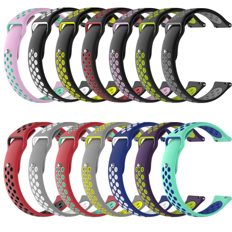 Double Color Watch Band for Galaxy S3 Ticwatch Pro(Red Black) - Watch Bands by buy2fix | Online Shopping UK | buy2fix