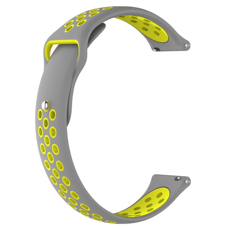 Double Color Watch Band for Galaxy S3 Ticwatch Pro(Yellow + Grey) - Watch Bands by buy2fix | Online Shopping UK | buy2fix