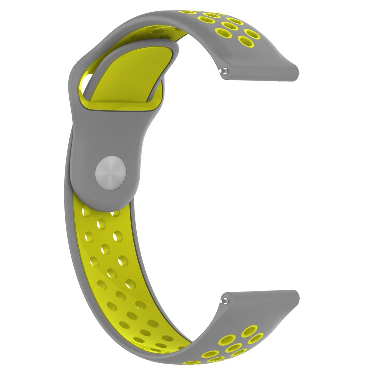 Double Color Watch Band for Galaxy S3 Ticwatch Pro(Yellow + Grey) - Watch Bands by buy2fix | Online Shopping UK | buy2fix