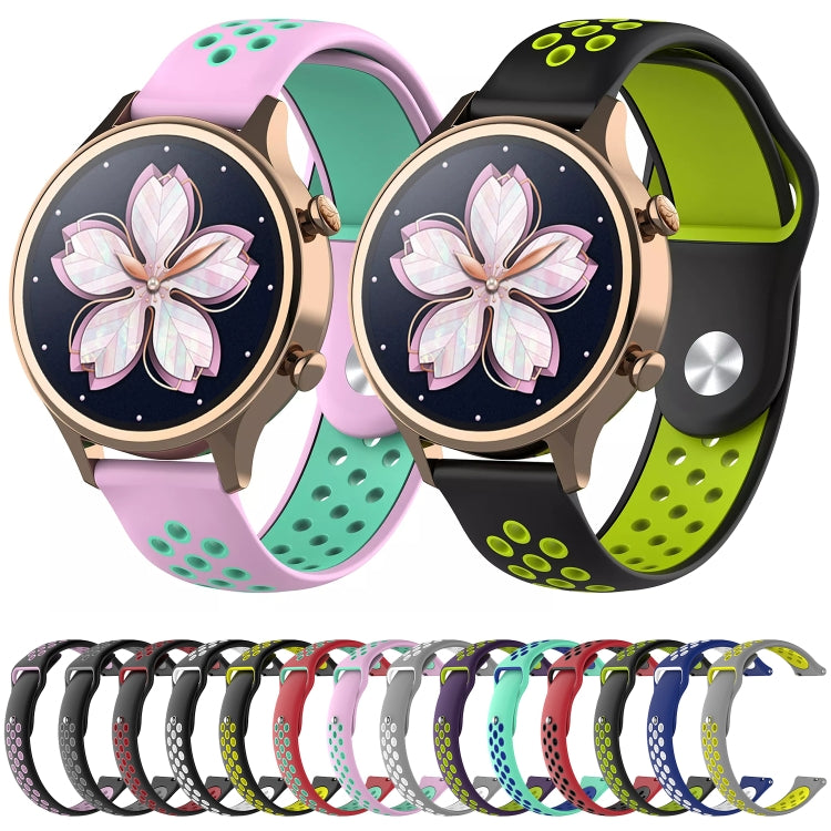 Double Color Watch Band for Galaxy S3 Ticwatch Pro(Pink) - Watch Bands by buy2fix | Online Shopping UK | buy2fix