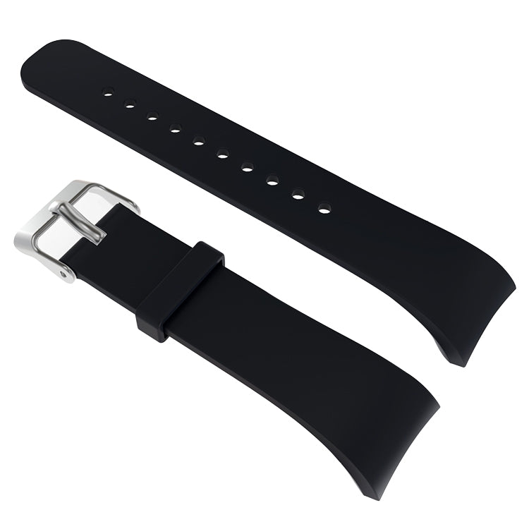 Solid Color Leather Watch Band for Galaxy Gear Fit2 R360 (Black) - Watch Bands by buy2fix | Online Shopping UK | buy2fix