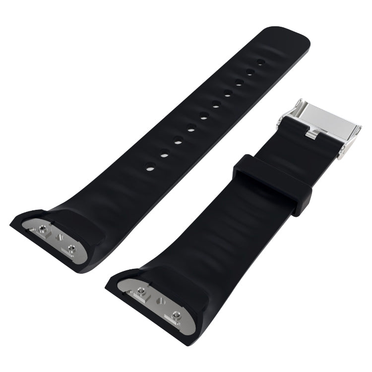 Solid Color Leather Watch Band for Galaxy Gear Fit2 R360 (Black) - Watch Bands by buy2fix | Online Shopping UK | buy2fix