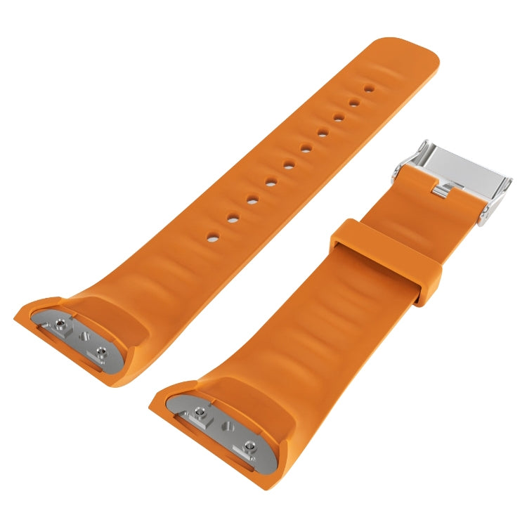 Solid Color Leather Watch Band for Galaxy Gear Fit2 R360 (Orange) - Watch Bands by buy2fix | Online Shopping UK | buy2fix
