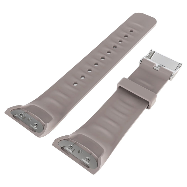 Solid Color Leather Watch Band for Galaxy Gear Fit2 R360 (Khaki) - Watch Bands by buy2fix | Online Shopping UK | buy2fix