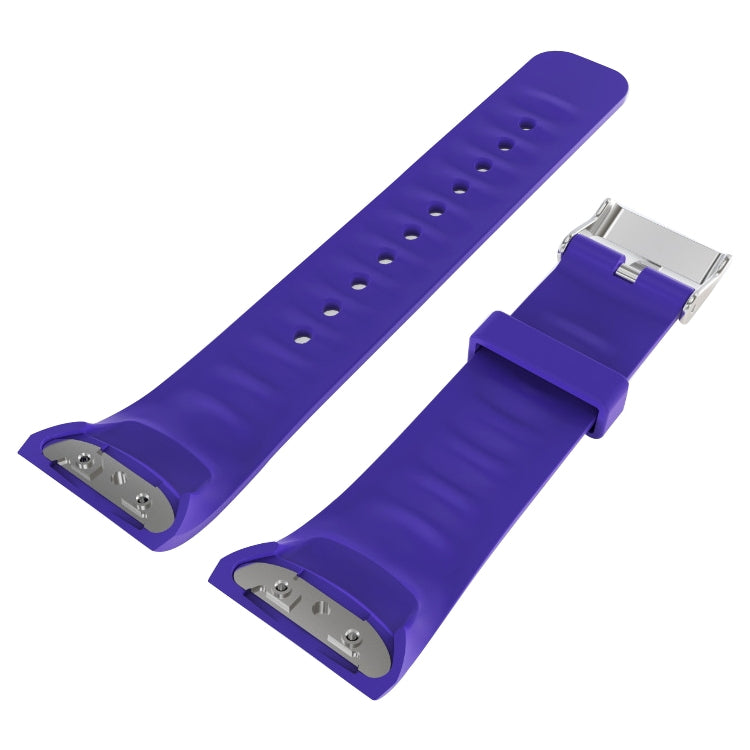 Solid Color Leather Watch Band for Galaxy Gear Fit2 R360 (Purple) - Watch Bands by buy2fix | Online Shopping UK | buy2fix