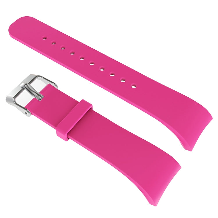 Solid Color Leather Watch Band for Galaxy Gear Fit2 R360 (Rose Red) - Watch Bands by buy2fix | Online Shopping UK | buy2fix