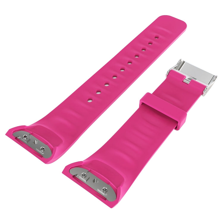 Solid Color Leather Watch Band for Galaxy Gear Fit2 R360 (Rose Red) - Watch Bands by buy2fix | Online Shopping UK | buy2fix