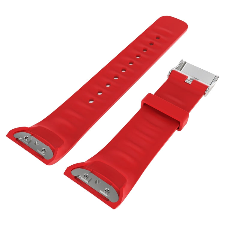 Solid Color Leather Watch Band for Galaxy Gear Fit2 R360 (Red) - Watch Bands by buy2fix | Online Shopping UK | buy2fix