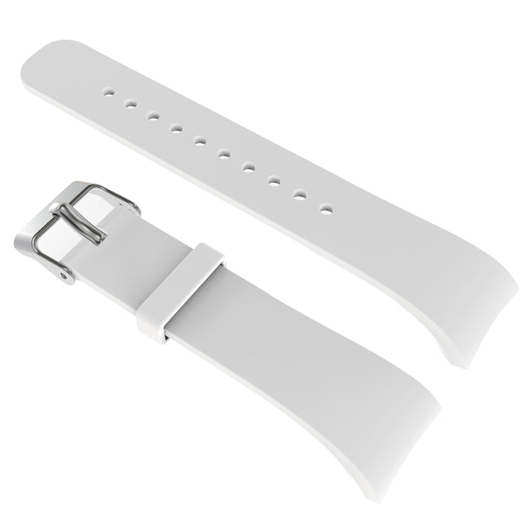 Solid Color Leather Watch Band for Galaxy Gear Fit2 R360 (White) - Watch Bands by buy2fix | Online Shopping UK | buy2fix