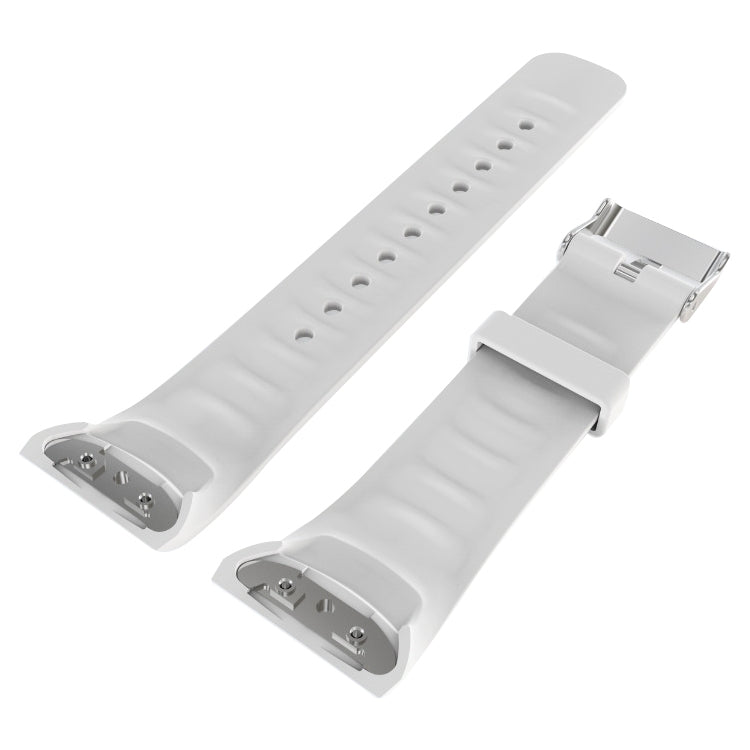 Solid Color Leather Watch Band for Galaxy Gear Fit2 R360 (White) - Watch Bands by buy2fix | Online Shopping UK | buy2fix