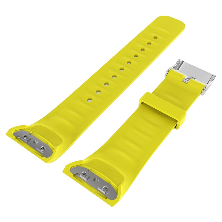 Solid Color Leather Watch Band for Galaxy Gear Fit2 R360 (Yellow) - Watch Bands by buy2fix | Online Shopping UK | buy2fix
