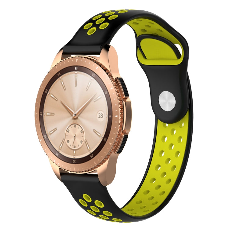 Double Color Watch Band for Galaxy Watch 42mm(Black Yellow) - Watch Bands by buy2fix | Online Shopping UK | buy2fix