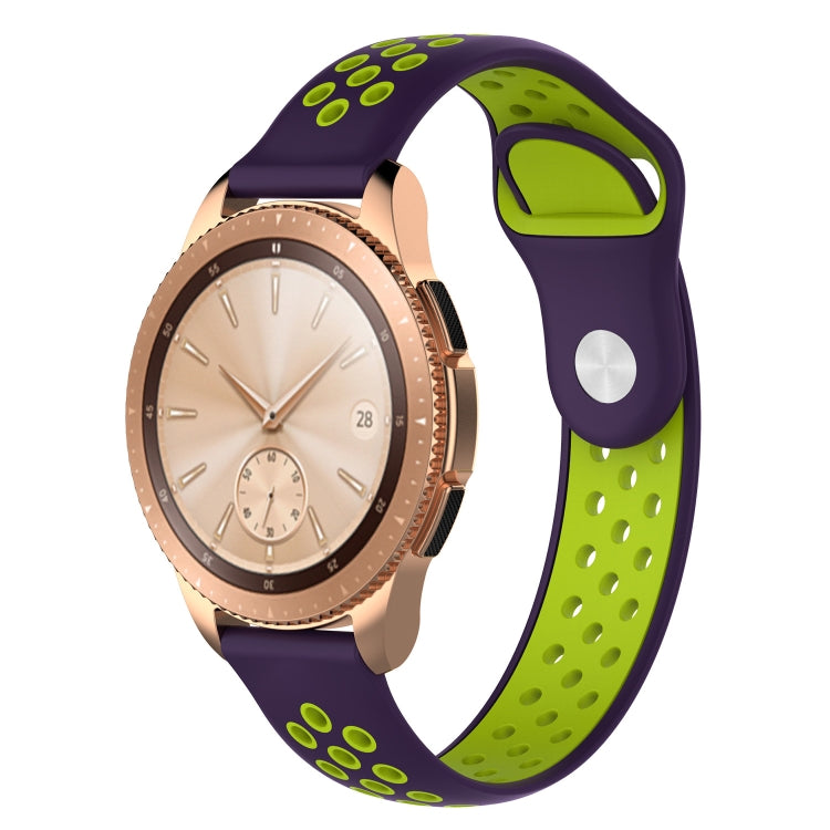 Double Color Watch Band for Galaxy Watch 42mm(Purple + Green) - Watch Bands by buy2fix | Online Shopping UK | buy2fix
