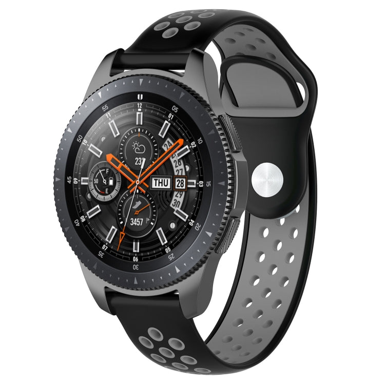 Double Color Watch Band for Galaxy Watch 46mm(Black Grey) - Watch Bands by buy2fix | Online Shopping UK | buy2fix