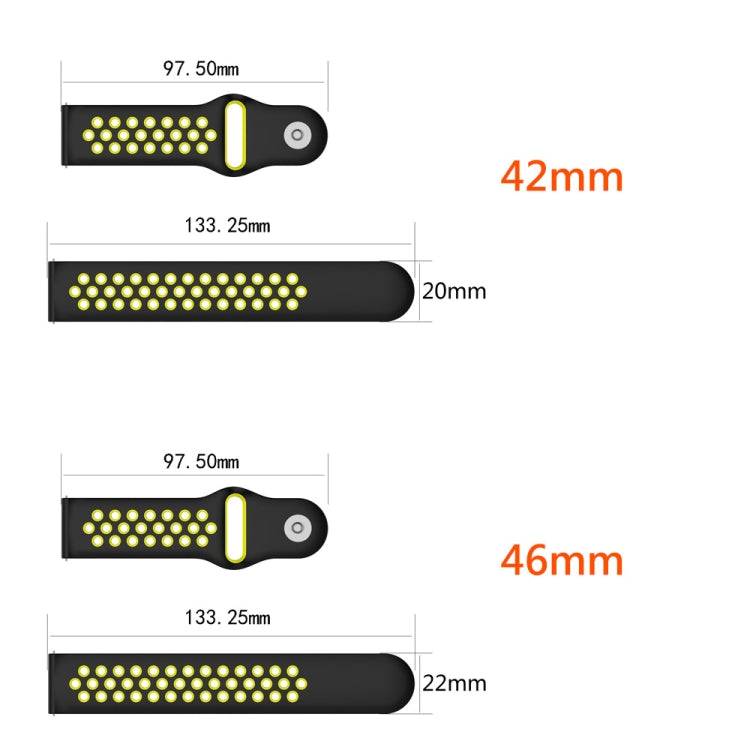 Double Color Watch Band for Galaxy Watch 46mm(Black Grey) - Watch Bands by buy2fix | Online Shopping UK | buy2fix