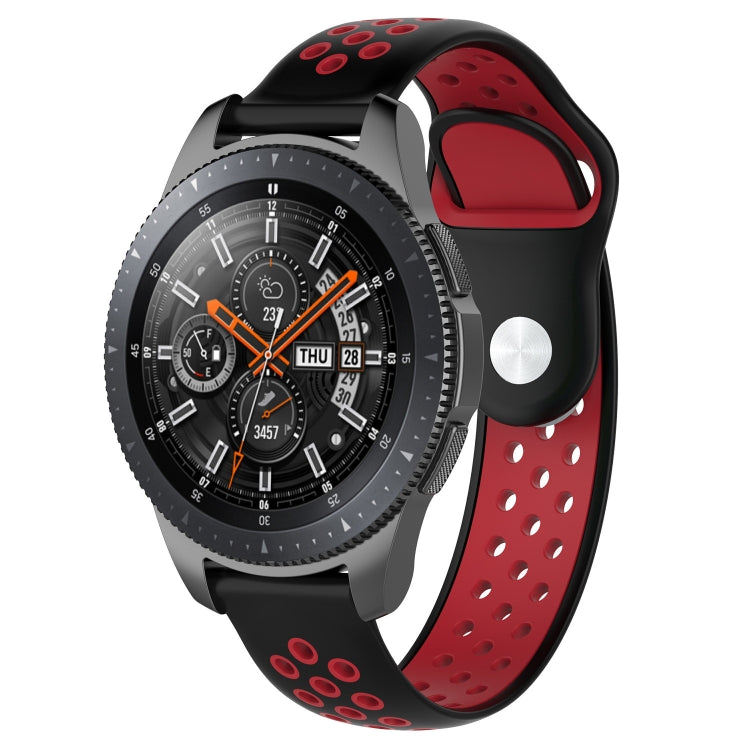 Double Color Watch Band for Galaxy Watch 46mm(Black Red) - Watch Bands by buy2fix | Online Shopping UK | buy2fix