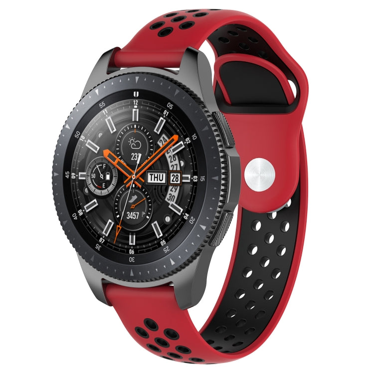 Double Color Watch Band for Galaxy Watch 46mm(Red Black) - Watch Bands by buy2fix | Online Shopping UK | buy2fix