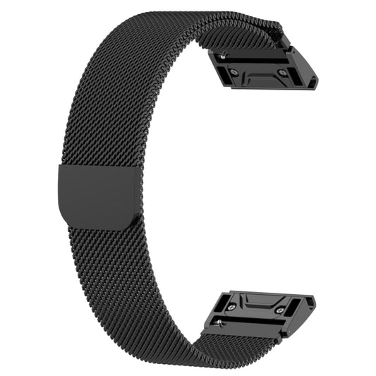 For Garmin Fenix 7S Milanese Watch Band (Black) by buy2fix