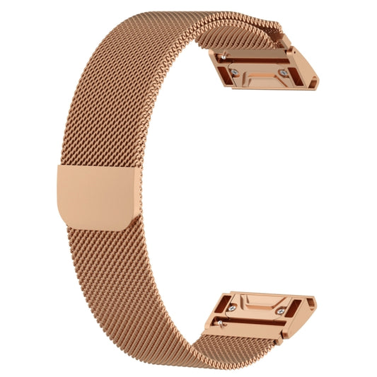 For Garmin Fenix 7X Milanese Watch Band (Rose Gold) by buy2fix