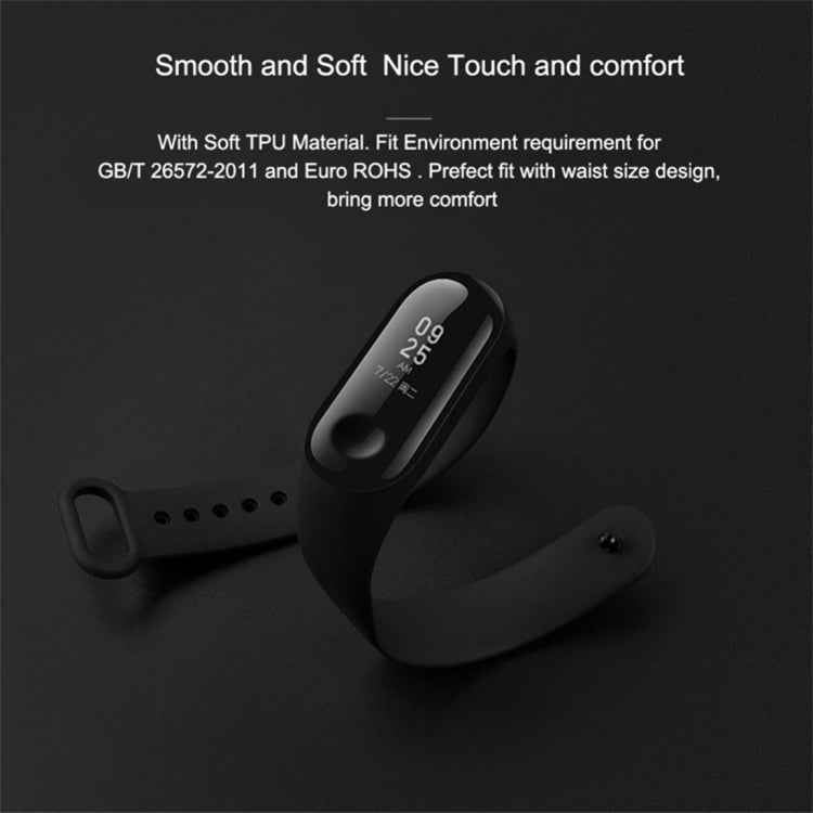 Pure Color Soft TPU Watch Bands for Xiaomi Mi Band 4, Host Not Included(Black) - Watch Bands by buy2fix | Online Shopping UK | buy2fix