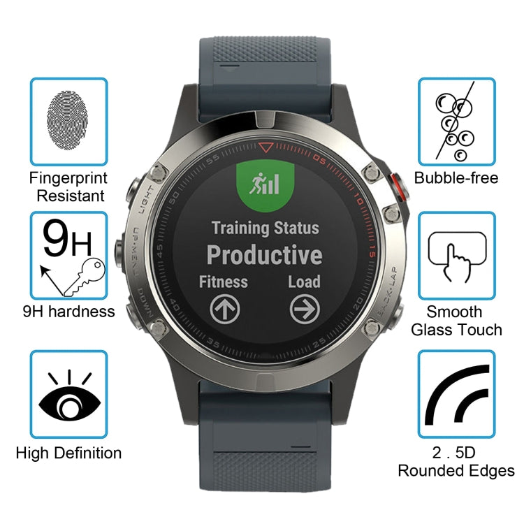 For Garmin Fenix 5 0.26mm 2.5D 9H Tempered Glass Film Screen Protector - Screen Protector by buy2fix | Online Shopping UK | buy2fix