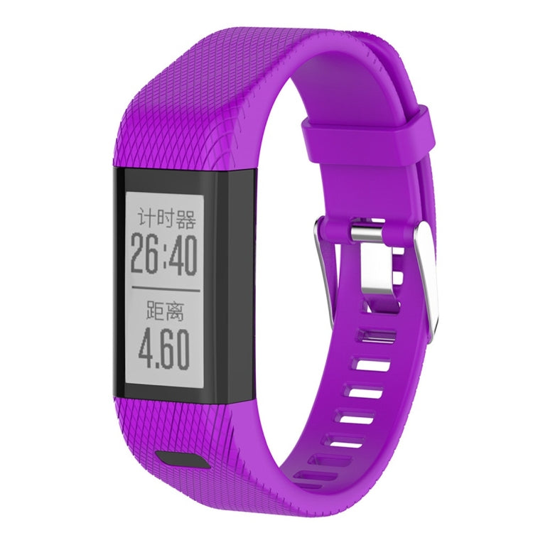 Smart Watch Silicone Watch Band for Garmin Vivosmart HR+(Purple) - Watch Bands by buy2fix | Online Shopping UK | buy2fix