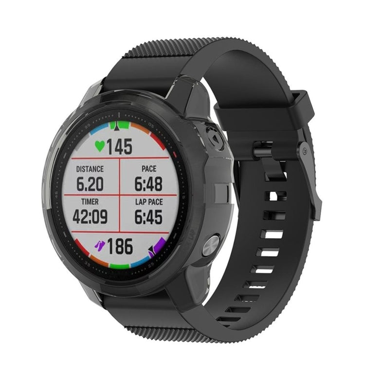 For Garmin Fenix 6s TPU Half Coverage Smart Watch Protevtice Case(Black) - Watch Cases by buy2fix | Online Shopping UK | buy2fix