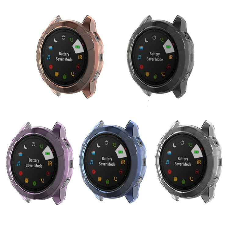For Garmin Fenix 6X TPU Half Coverage Smart Watch Protevtice Case(Black) - Watch Cases by buy2fix | Online Shopping UK | buy2fix