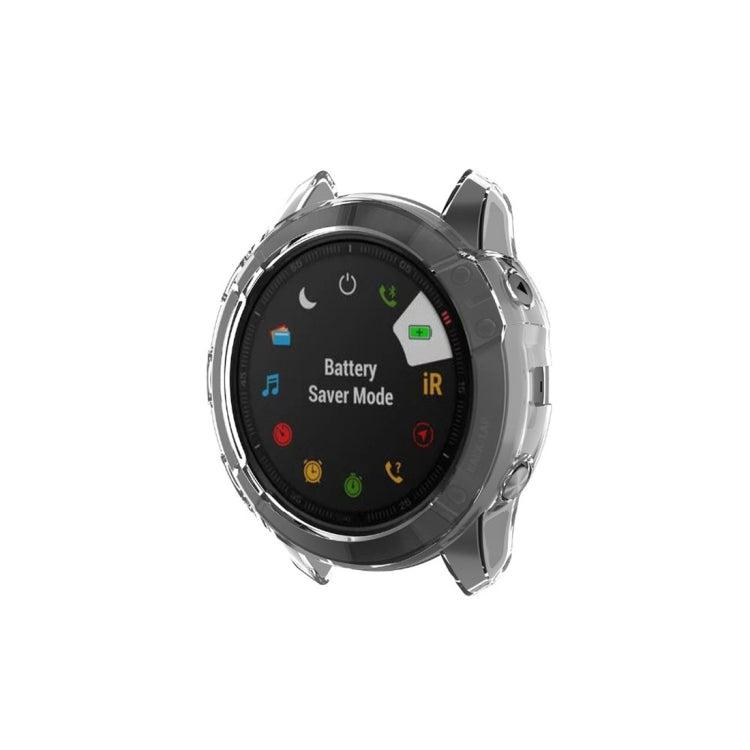 For Garmin Fenix 6X TPU Half Coverage Smart Watch Protevtice Case(White) - Watch Cases by buy2fix | Online Shopping UK | buy2fix