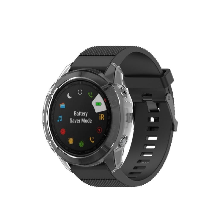 For Garmin Fenix 6X TPU Half Coverage Smart Watch Protevtice Case(White) - Watch Cases by buy2fix | Online Shopping UK | buy2fix