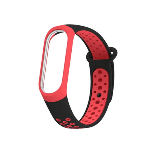 Colorful Silicone Wrist Strap Watch Band for Xiaomi Mi Band 3 & 4(Black Red) by buy2fix
