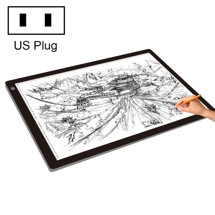23W 12V LED Three Level of Brightness Dimmable A2 Acrylic Copy Boards Anime Sketch Drawing Sketchpad, US Plug - by buy2fix | Online Shopping UK | buy2fix
