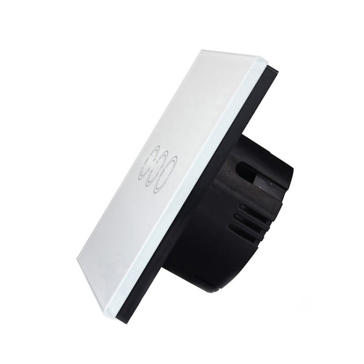 86mm 3 Gang Tempered Glass Panel Wall Switch Smart Home Light Touch Switch with RF433 Remote Controller, AC 110V-240V(Black) - Smart Switch by buy2fix | Online Shopping UK | buy2fix