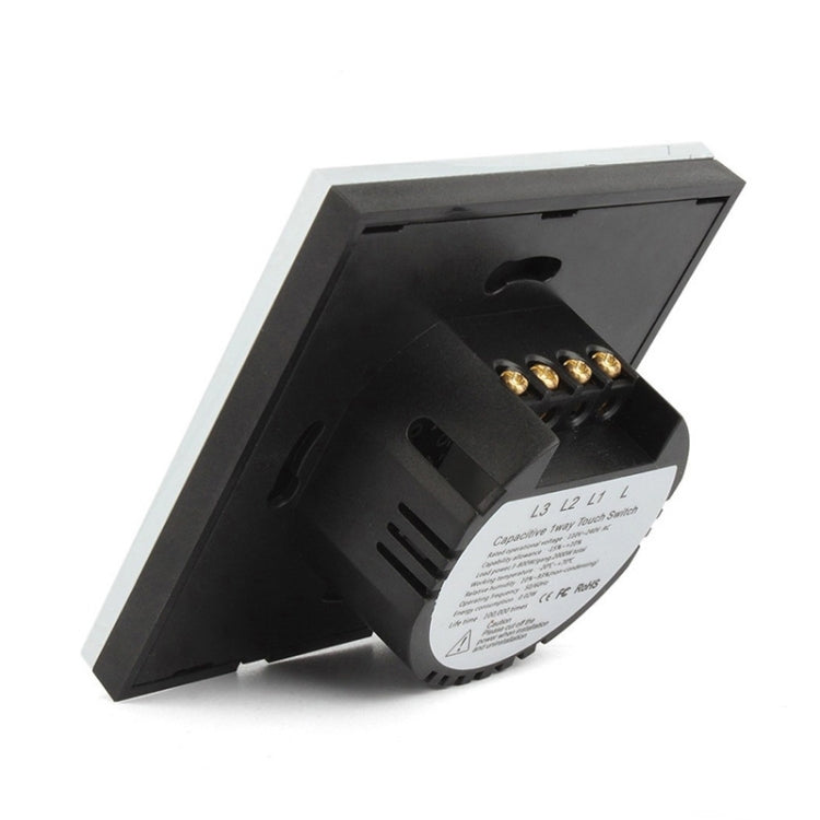 86mm 3 Gang Tempered Glass Panel Wall Switch Smart Home Light Touch Switch with RF433 Remote Controller, AC 110V-240V(Black) - Smart Switch by buy2fix | Online Shopping UK | buy2fix