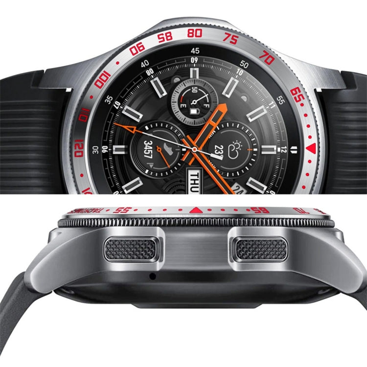 Dial Steel Protective Frame for Galaxy Watch 46mm(Red + White) - Watch Cases by buy2fix | Online Shopping UK | buy2fix