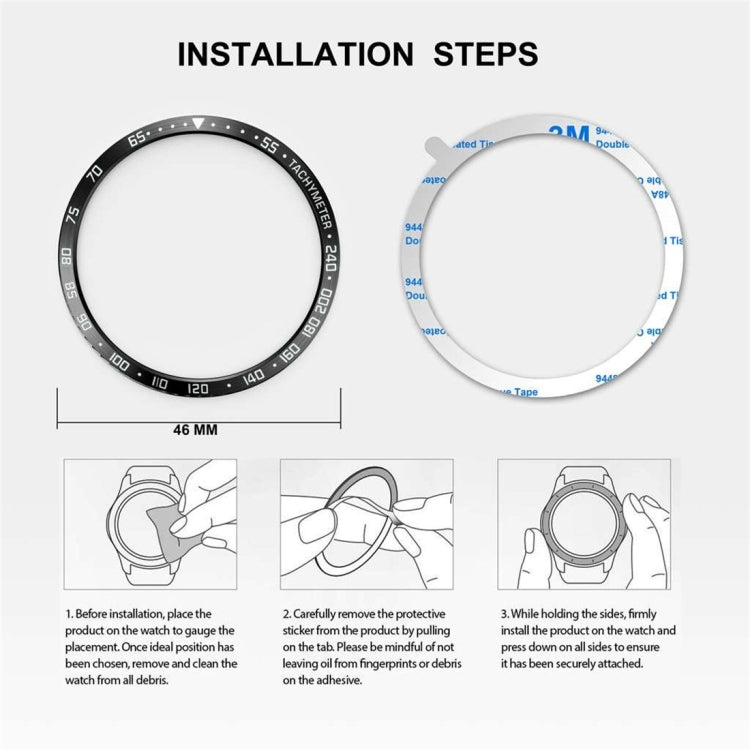 Dial Steel Protective Frame for Galaxy Watch 46mm(Red + White) - Watch Cases by buy2fix | Online Shopping UK | buy2fix