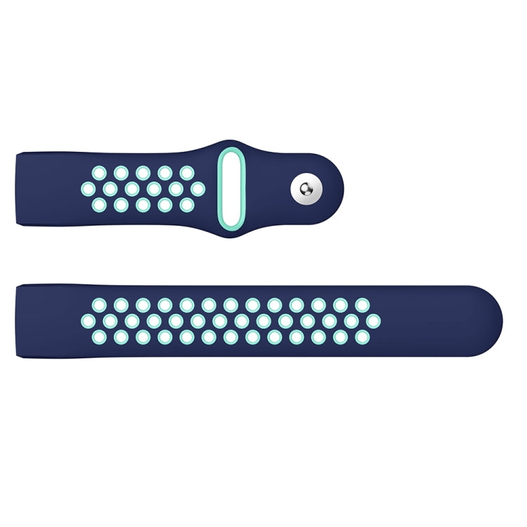 Two-color Round Hole Silicone Watch Band for Fitbit Charge 3, Watch Band Size:130-195mm(Blue Green) - Watch Bands by buy2fix | Online Shopping UK | buy2fix