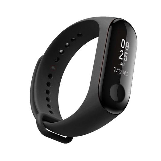 Silicone Watch Band for Xiaomi Mi Band 3(Black) by buy2fix
