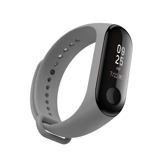 Silicone Watch Band for Xiaomi Mi Band 3(Grey) by buy2fix