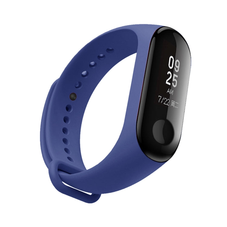 Silicone Watch Band for Xiaomi Mi Band 3(Navy Blue) - Watch Bands by buy2fix | Online Shopping UK | buy2fix