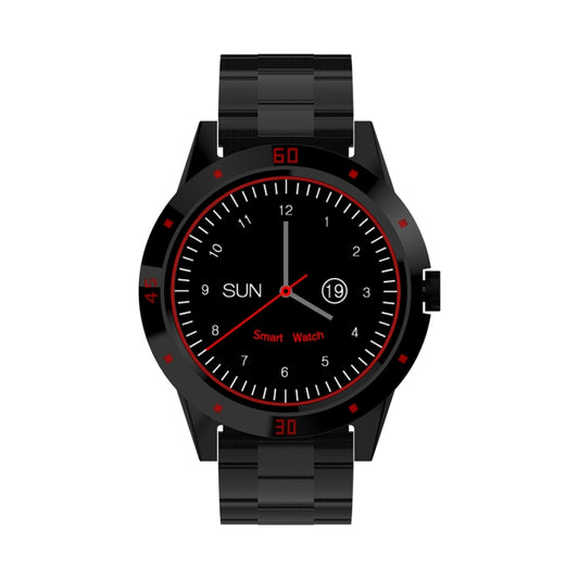 N6 Smart Watch 1.3 inch TFT Screen MTK2502C Bluetooth4.0, Stainless Steel Watch Band, Support Heart Rate Monitor & Pedometer & Sleep Monitor & Sedentary Reminder(Black) by buy2fix