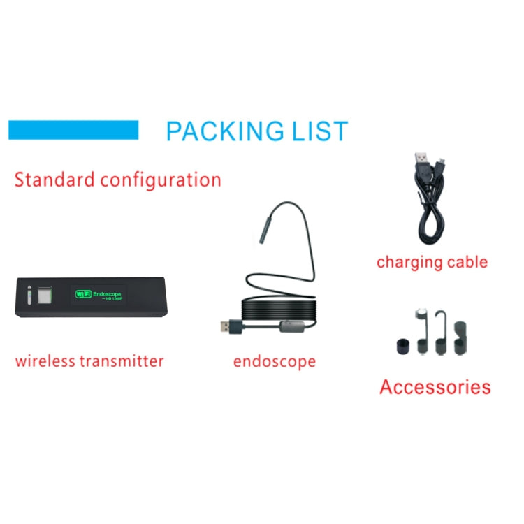 YPC110 8mm 2.0MP HD Camera WiFi Endoscope Snake Tube Inspection Camera with 8 LED, Waterproof IP68, Lens Diameter: 8mm, Length: 10m, Hard Line by buy2fix