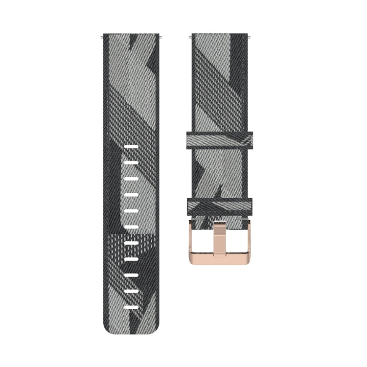 18mm Stripe Weave Nylon Wrist Strap Watch Band for Xiaomi Mi Watch, Garmin Vivomove 3s / Vivoactive 4s(Grey) - Watch Bands by buy2fix | Online Shopping UK | buy2fix