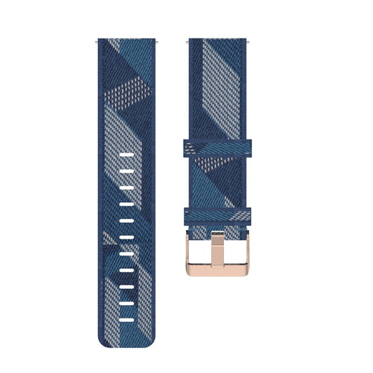 18mm Stripe Weave Nylon Wrist Strap Watch Band for Xiaomi Mi Watch, Garmin Vivomove 3s / Vivoactive 4s(Blue) by buy2fix