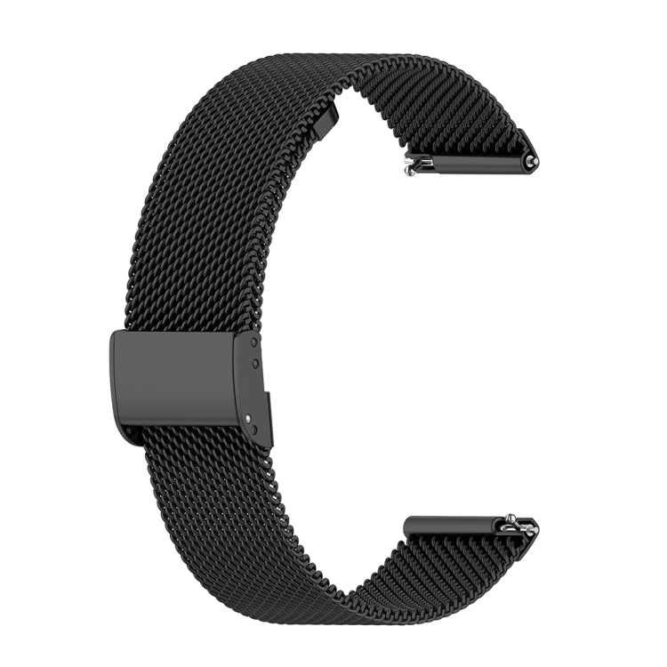 18mm Metal Mesh Wrist Strap Watch Band for Fossil Female Sport / Charter HR / Gen 4 Q Venture HR(Black) - Watch Bands by buy2fix | Online Shopping UK | buy2fix