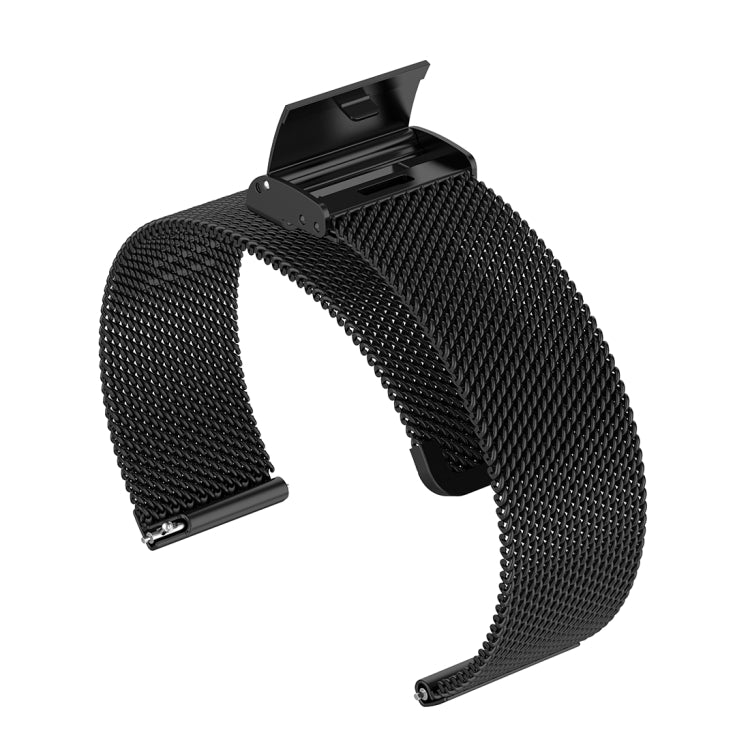 18mm Metal Mesh Wrist Strap Watch Band for Fossil Female Sport / Charter HR / Gen 4 Q Venture HR(Black) - Watch Bands by buy2fix | Online Shopping UK | buy2fix