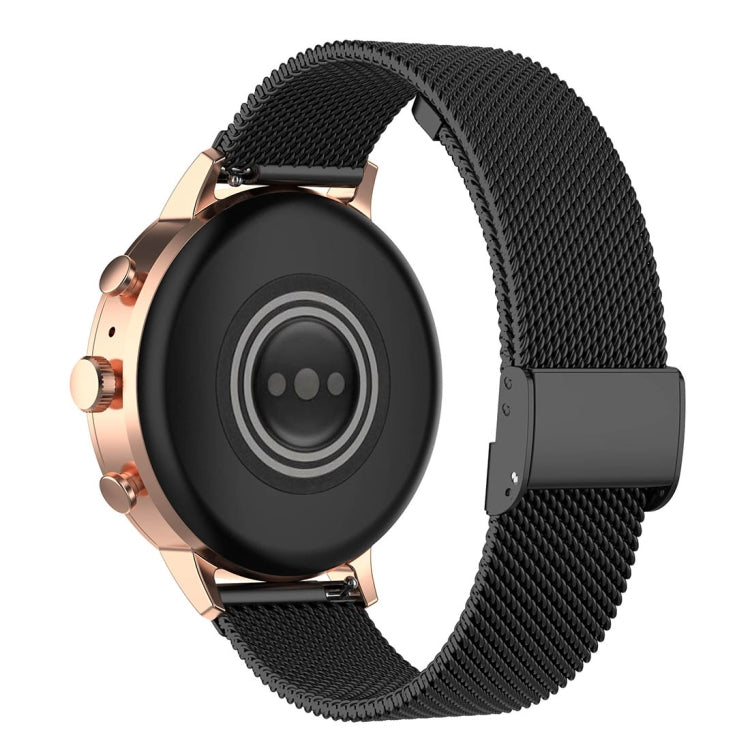18mm Metal Mesh Wrist Strap Watch Band for Fossil Female Sport / Charter HR / Gen 4 Q Venture HR(Black) - Watch Bands by buy2fix | Online Shopping UK | buy2fix