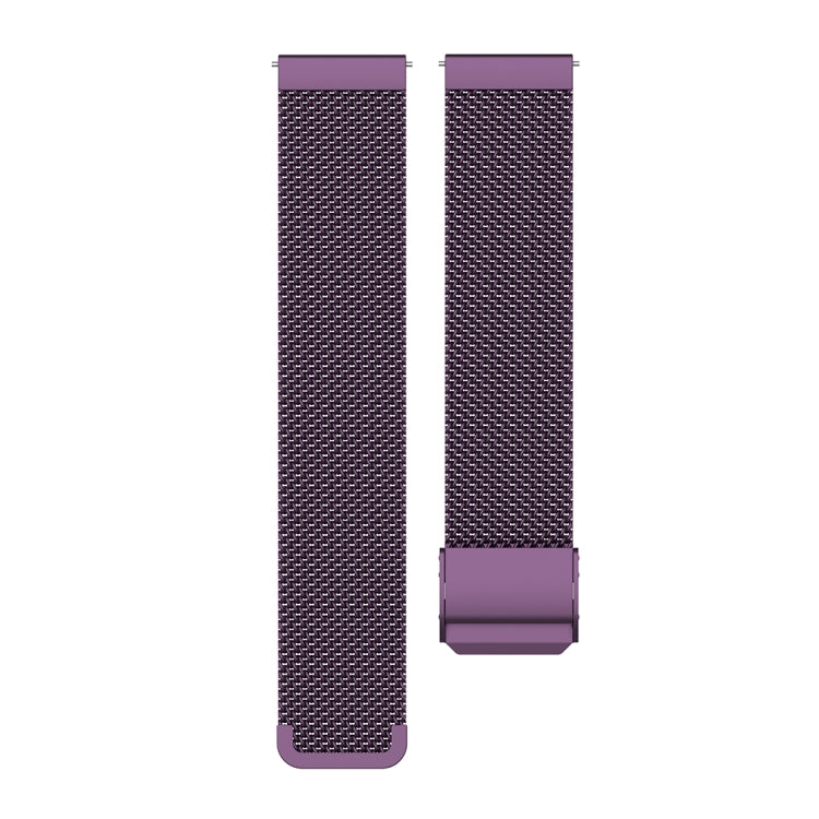 18mm Metal Mesh Wrist Strap Watch Band for Fossil Female Sport / Charter HR / Gen 4 Q Venture HR (Dark Purple) - Watch Bands by buy2fix | Online Shopping UK | buy2fix