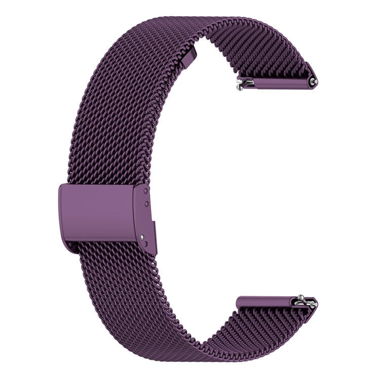 18mm Metal Mesh Wrist Strap Watch Band for Fossil Female Sport / Charter HR / Gen 4 Q Venture HR (Dark Purple) - Watch Bands by buy2fix | Online Shopping UK | buy2fix