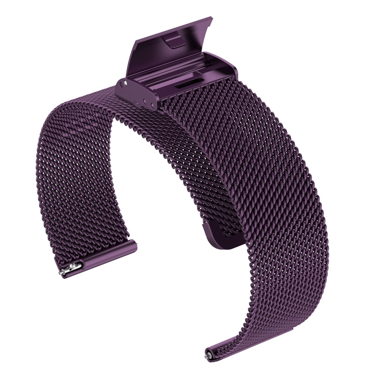 18mm Metal Mesh Wrist Strap Watch Band for Fossil Female Sport / Charter HR / Gen 4 Q Venture HR (Dark Purple) - Watch Bands by buy2fix | Online Shopping UK | buy2fix